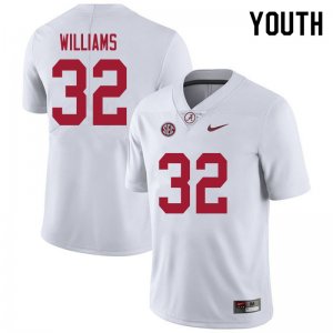 NCAA Youth Alabama Crimson Tide #32 C.J. Williams Stitched College 2020 Nike Authentic White Football Jersey VU17Z70MS